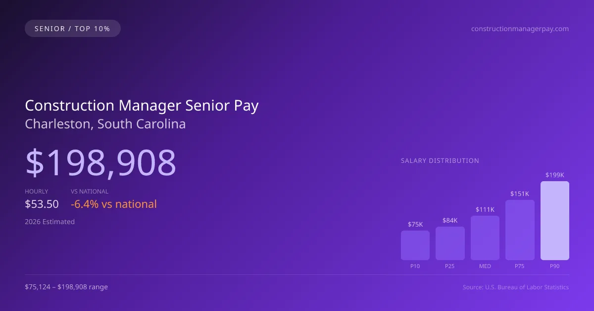 Construction Manager Senior Salary in Charleston, SC — 2026 est., based on 2025 BLS